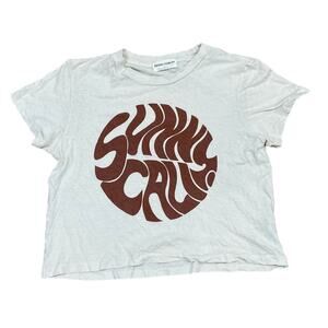 Denim Forum Aritzia Kate Graphic Sunny Cali Cropped T Shirt Women's S